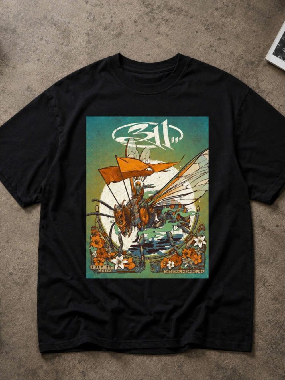 311 Live 2026 Holmdel New Jersey Bug Art Shirt Black